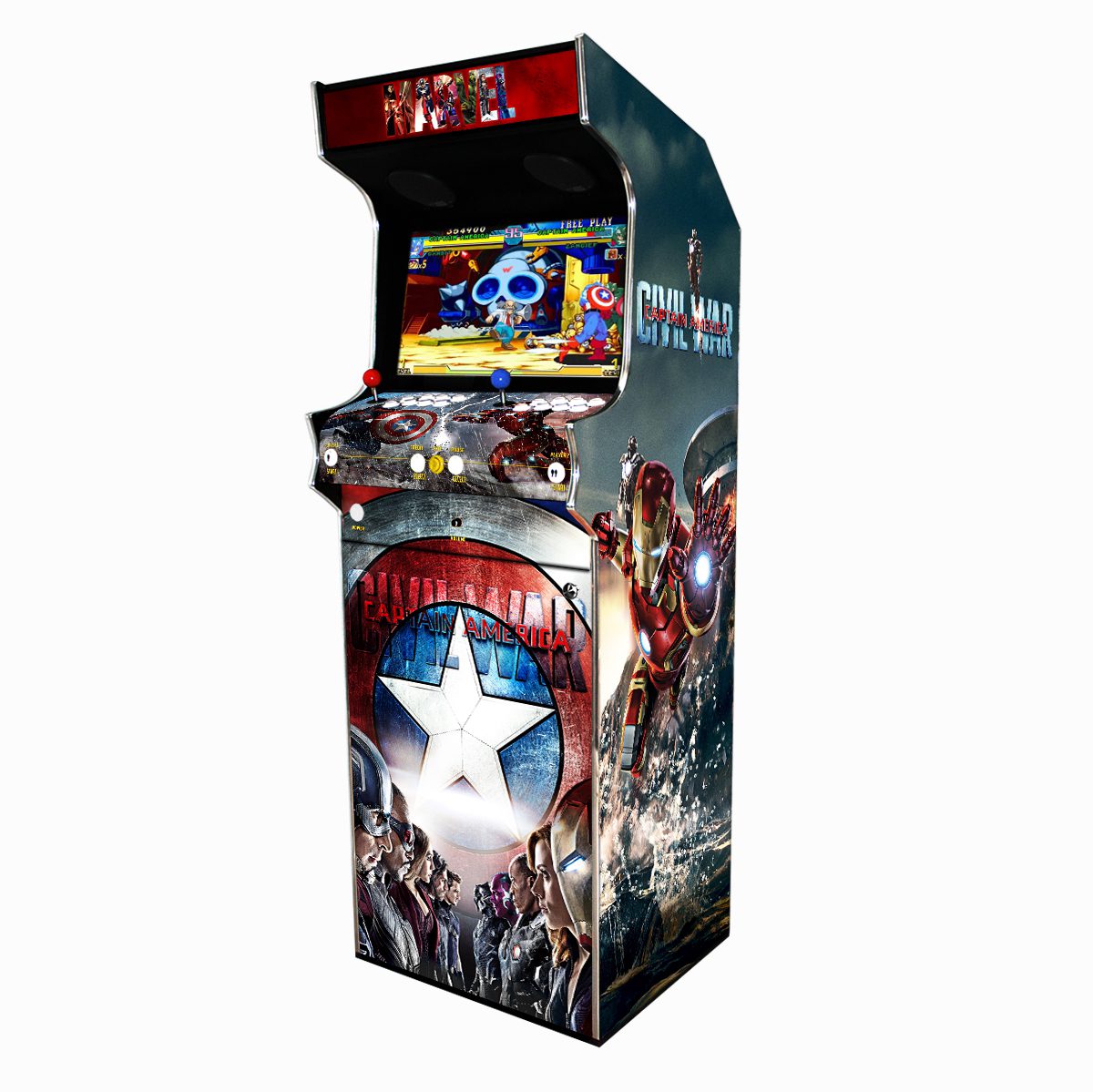 Borne Arcade Classic Profil Droit Modèle Captain America ma-borne-arcade.fr