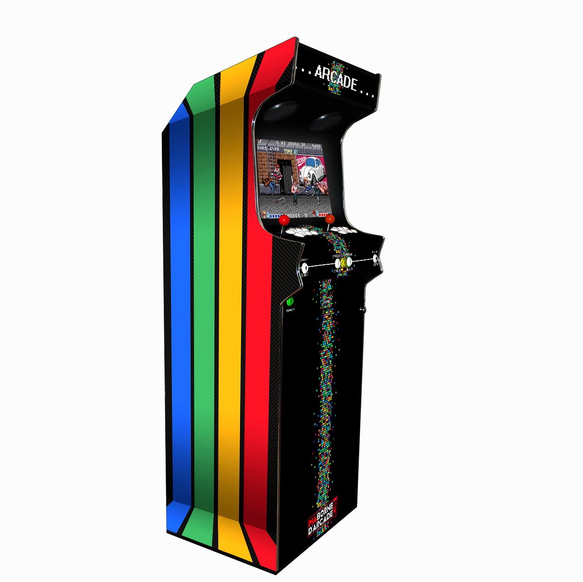 Borne Arcade Classic Profil Gauche Modèle Colorlines ma-borne-arcade.fr